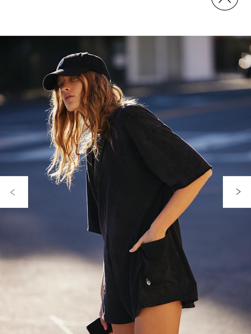 FP Movement by Free People Black Women's Hot Shot Tee Romper